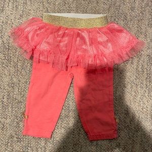 (15for$10) gold and pink skirt